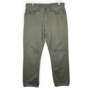Polo Ralph Lauren 650 Straight Pants Mens 34x30 Khaki Grey Classic Chino Cotton